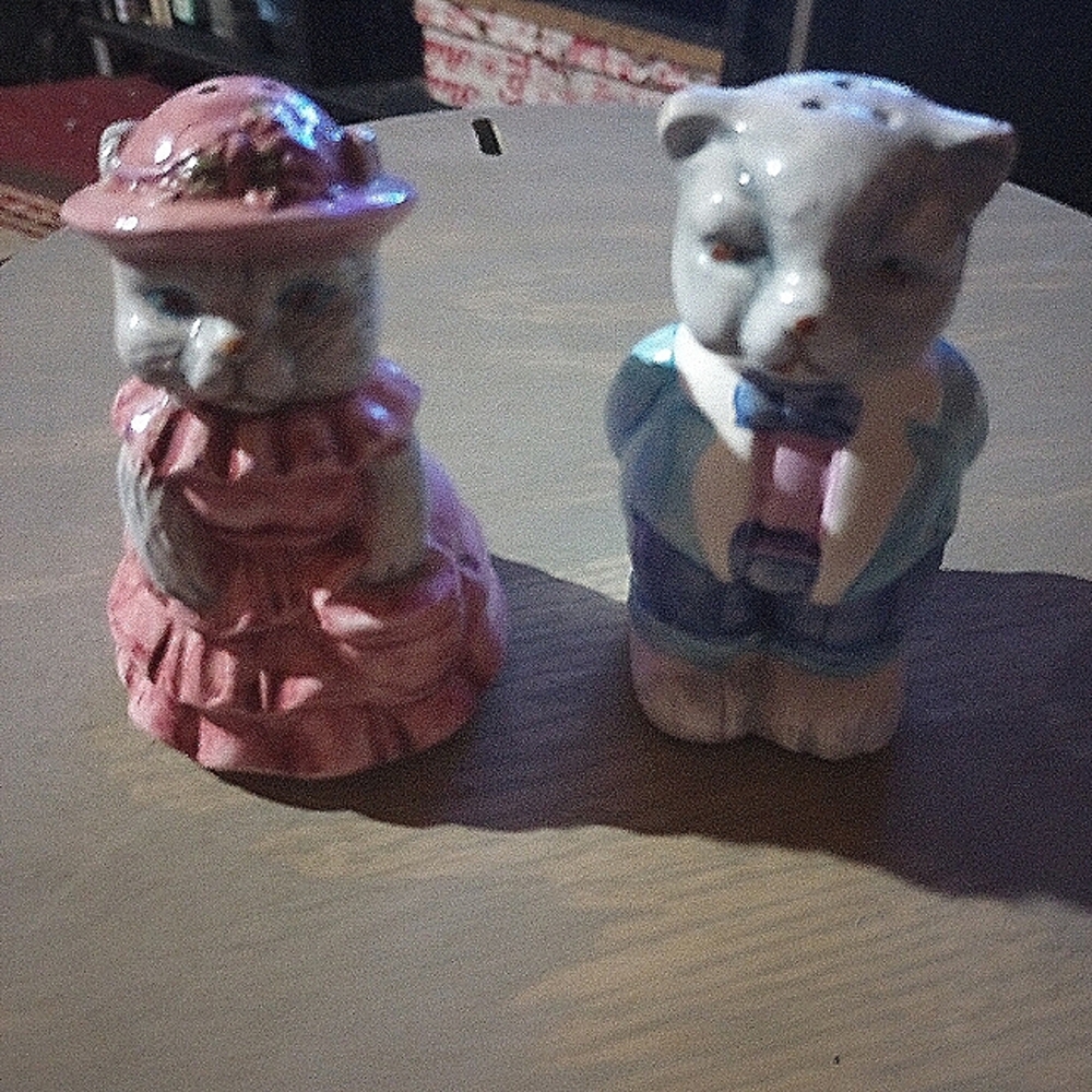 Vintage Ceramic Cat Salt and Pepper Set - 1996